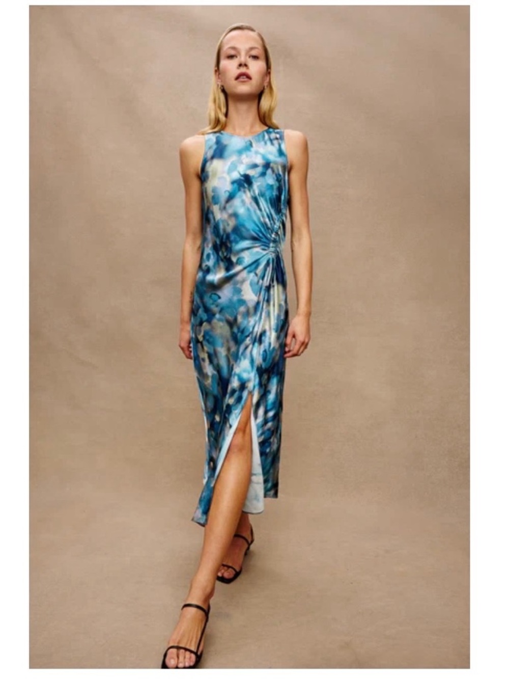 Gabriella Dress - Midnight Diffusion Blue Print Midi Dress